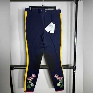 NWT Gucci Navy and Yellow Straight Leg Pants